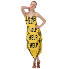 Caution Road Sign Help Cross Yellow Layered Bottom Dress