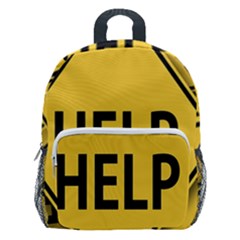 Caution Road Sign Help Cross Yellow Kids  Age 5-10 Lightweight School Backpack With Side Pockets by anzea