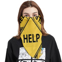 Caution Road Sign Help Cross Yellow Face Covering Bandana (triangle) by anzea