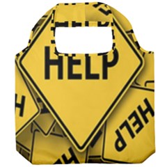 Caution Road Sign Help Cross Yellow Foldable Grocery Recycle Bag by anzea