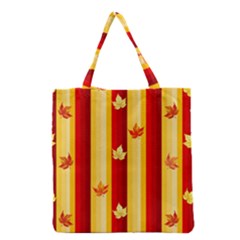 Autumn Fall Leaves Vertical Grocery Tote Bag