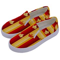 Autumn Fall Leaves Vertical Kids  Canvas Slip Ons by anzea