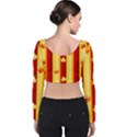 Autumn Fall Leaves Vertical Velvet Long Sleeve Crop Top View2