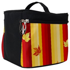 Autumn Fall Leaves Vertical Make Up Travel Bag (big)