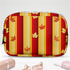 Autumn Fall Leaves Vertical Make Up Pouch (small)