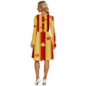 Autumn Fall Leaves Vertical Long Sleeve Dress With Pocket View4