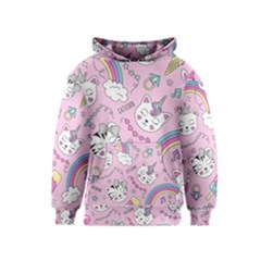 Beautiful Cute Animals Pattern Pink Kids  Pullover Hoodie