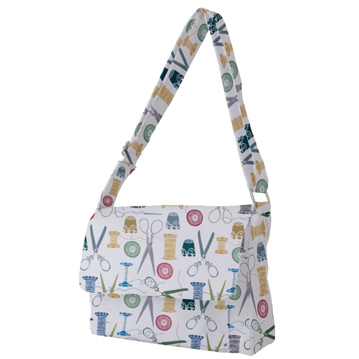 Pattern Seamless Texture Sewing Full Print Messenger Bag (L)