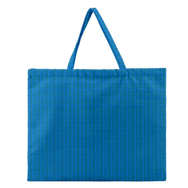 Blue Lego Texture Macro, Blue Dots Background, Lego Zipper Large Tote Bag