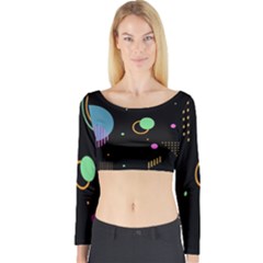 Colartive, Aesthetic, Amoled, Black, Colorful, Desenho Long Sleeve Crop Top by kyorashop23