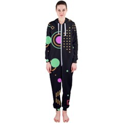 Colartive, Aesthetic, Amoled, Black, Colorful, Desenho Hooded Jumpsuit (ladies)