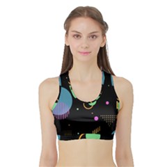 Colartive, Aesthetic, Amoled, Black, Colorful, Desenho Sports Bra With Border by kyorashop23