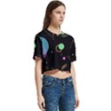 Colartive, Aesthetic, Amoled, Black, Colorful, Desenho Women s Round Neck Short Sleeve Crop Top View3