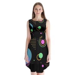 Colartive, Aesthetic, Amoled, Black, Colorful, Desenho Sleeveless Chiffon Dress   by kyorashop23