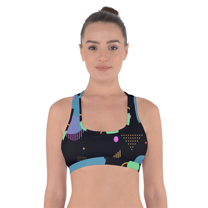 Colartive, Aesthetic, Amoled, Black, Colorful, Desenho Cross Back Sports Bra