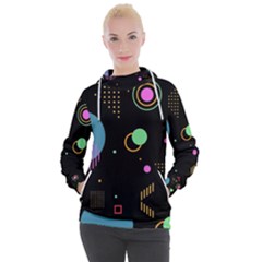 Colartive, Aesthetic, Amoled, Black, Colorful, Desenho Women s Hooded Pullover