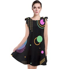 Colartive, Aesthetic, Amoled, Black, Colorful, Desenho Tie Up Tunic Dress by kyorashop23