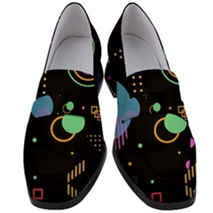 Colartive, Aesthetic, Amoled, Black, Colorful, Desenho Women s Chunky Heel Loafers by kyorashop23