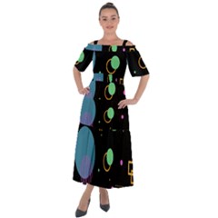 Colartive, Aesthetic, Amoled, Black, Colorful, Desenho Shoulder Straps Boho Maxi Dress  by kyorashop23