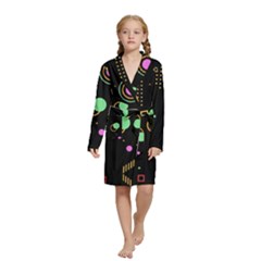 Colartive, Aesthetic, Amoled, Black, Colorful, Desenho Kids  Long Sleeve Velvet Lounge Robe by kyorashop23