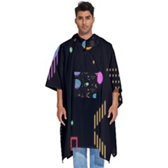 Colartive, Aesthetic, Amoled, Black, Colorful, Desenho Men s Hooded Rain Ponchos by kyorashop23