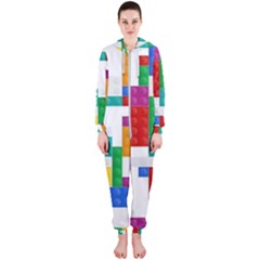 Colorful Bricks, Bricks, Colorful, Colors, Games, Lego, Rainbow Hooded Jumpsuit (ladies)