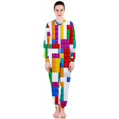 Colorful Bricks, Bricks, Colorful, Colors, Games, Lego, Rainbow Onepiece Jumpsuit (ladies)