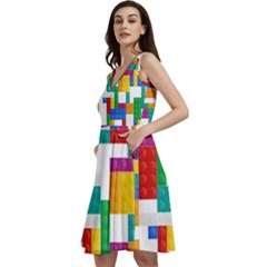 Colorful Bricks, Bricks, Colorful, Colors, Games, Lego, Rainbow Sleeveless V-neck Skater Dress With Pockets by kyorashop23