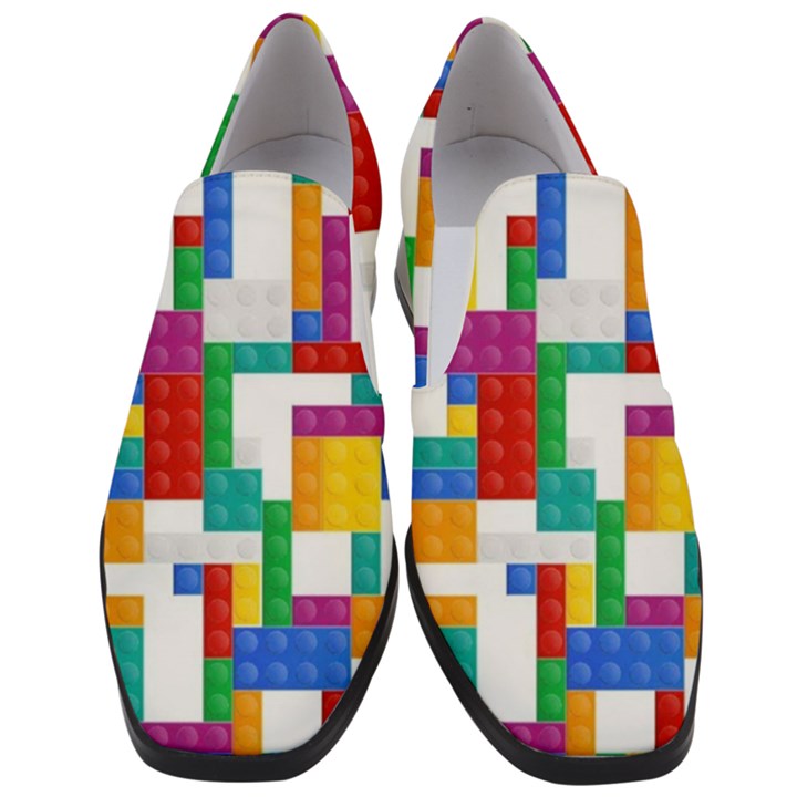 Colorful Bricks, Bricks, Colorful, Colors, Games, Lego, Rainbow Women Slip On Heel Loafers