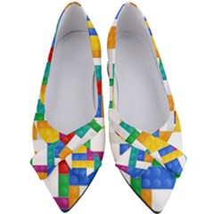 Colorful Bricks, Bricks, Colorful, Colors, Games, Lego, Rainbow Women s Bow Heels by kyorashop23