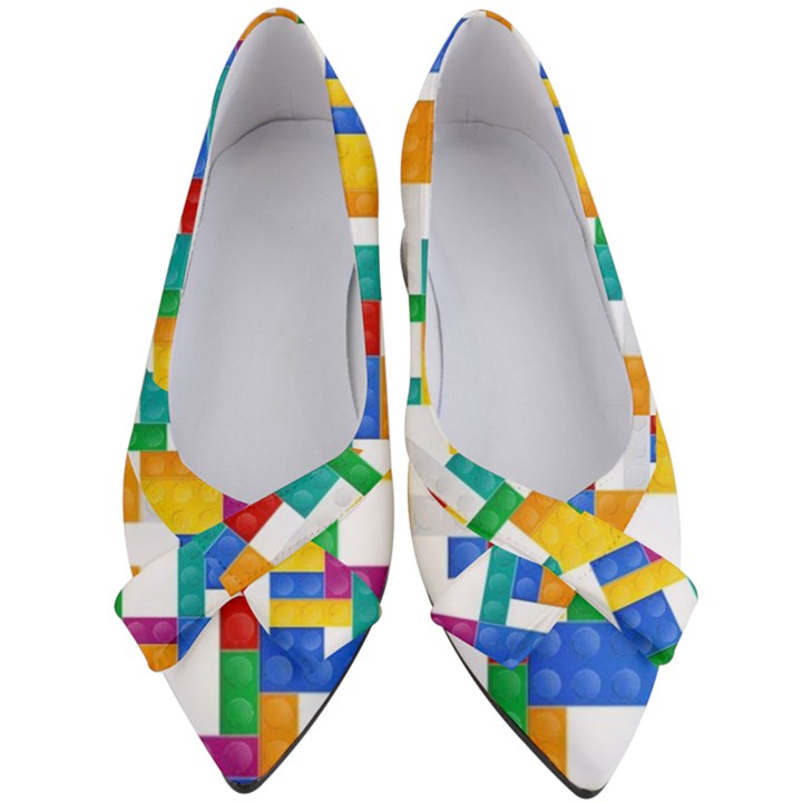 Colorful Bricks, Bricks, Colorful, Colors, Games, Lego, Rainbow Women s Bow Heels