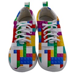 Colorful Bricks, Bricks, Colorful, Colors, Games, Lego, Rainbow Mens Athletic Shoes by kyorashop23