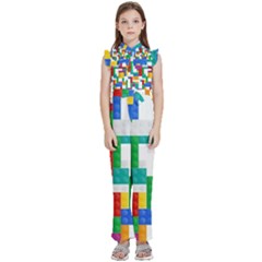 Colorful Bricks, Bricks, Colorful, Colors, Games, Lego, Rainbow Kids  Sleeveless Ruffle Edge Band Collar Chiffon One Piece by kyorashop23