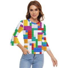 Colorful Bricks, Bricks, Colorful, Colors, Games, Lego, Rainbow Bell Sleeve Top