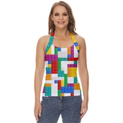 Colorful Bricks, Bricks, Colorful, Colors, Games, Lego, Rainbow Basic Halter Top by kyorashop23