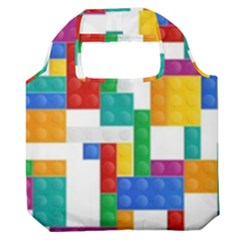 Colorful Bricks, Bricks, Colorful, Colors, Games, Lego, Rainbow Premium Foldable Grocery Recycle Bag by kyorashop23