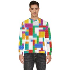 Colorful Bricks, Bricks, Colorful, Colors, Games, Lego, Rainbow Men s Fleece Sweatshirt