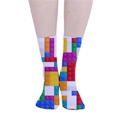 Colorful Bricks, Bricks, Colorful, Colors, Games, Lego, Rainbow Smooth Crew Length Tube Socks by kyorashop23