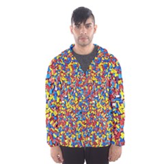 Colorful Lego Texture Lego Bricks Men s Hooded Windbreaker