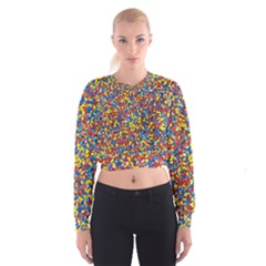 Colorful Lego Texture Lego Bricks Cropped Sweatshirt