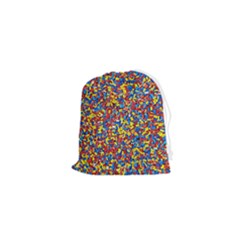 Colorful Lego Texture Lego Bricks Drawstring Pouch (xs) by kyorashop23