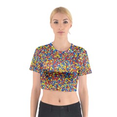 Colorful Lego Texture Lego Bricks Cotton Crop Top by kyorashop23