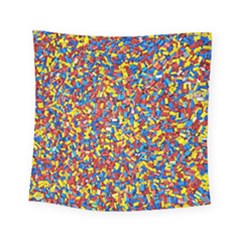 Colorful Lego Texture Lego Bricks Square Tapestry (small)