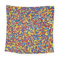 Colorful Lego Texture Lego Bricks Square Tapestry (large)