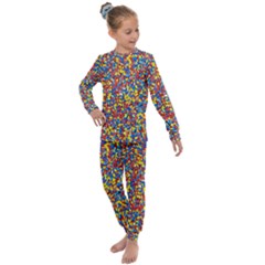 Colorful Lego Texture Lego Bricks Kids  Long Sleeve Set 