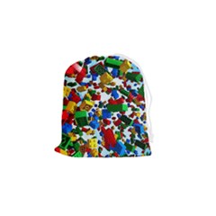 Falling Lego Bricks, Desenho Drawstring Pouch (small) by kyorashop23