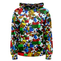 Falling Lego Bricks, Desenho Women s Pullover Hoodie