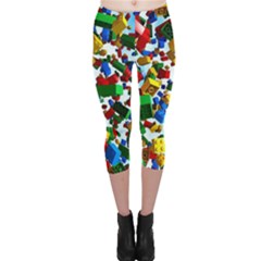 Falling Lego Bricks, Desenho Capri Leggings  by kyorashop23