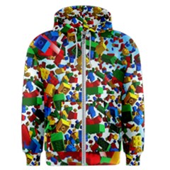 Falling Lego Bricks, Desenho Men s Zipper Hoodie by kyorashop23