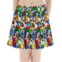 Falling Lego Bricks, Desenho Pleated Mini Skirt by kyorashop23